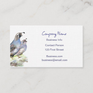 California Quail Business Card Bird Nature