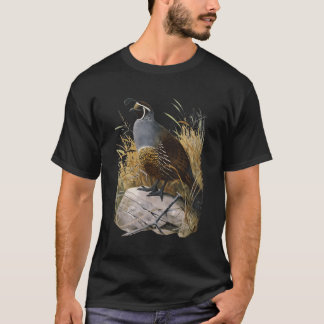 California Quail Ca Quail Birder Vintage Retro T-Shirt