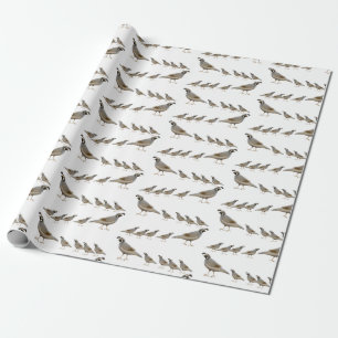California Quail Family Wrapping Paper