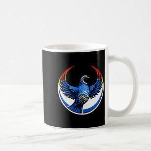 California Quail Wings Up Blue Circle Emblem T-shi Coffee Mug