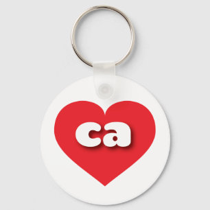 California red heart - I love ca Key Ring