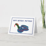 California Red Sided Garter Snake Birthday Card<br><div class="desc">This personalised birthday card is the perfect way to say happy birthday to fans of snakes and other reptiles. It features an illustration of a California red-sided garter snake. Use the template fields to personalise the text on the front and on the inside of this greeting card.</div>