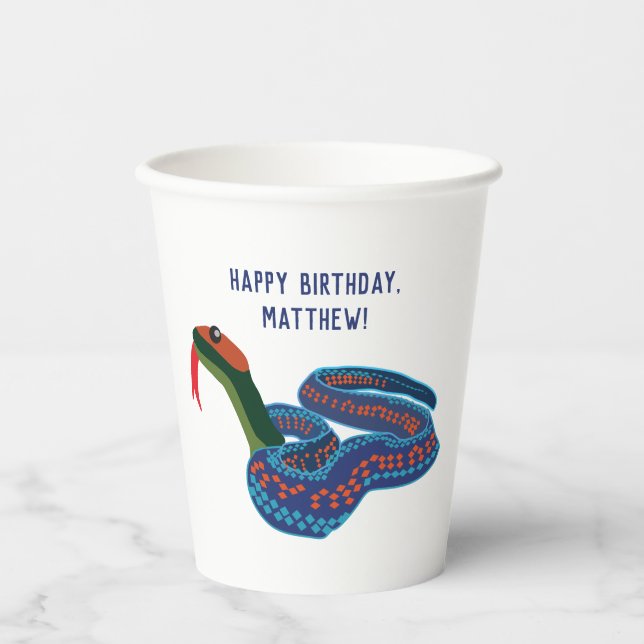 California Red Sided Garter Snake Birthday Party P Paper Cups (Front)