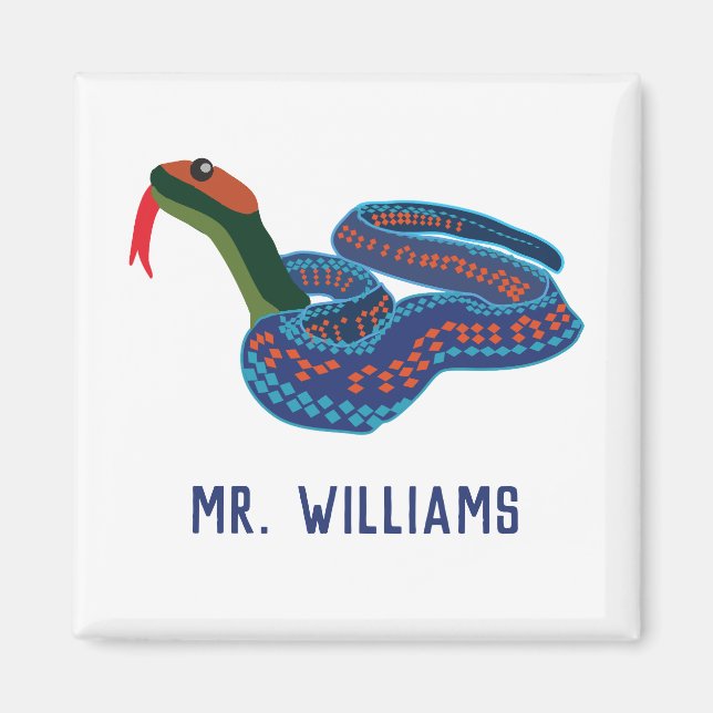 California Red Sided Garter Snake Personalised Magnet (Front)