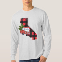 California Red Truck Christmas Tree Long Sleeve