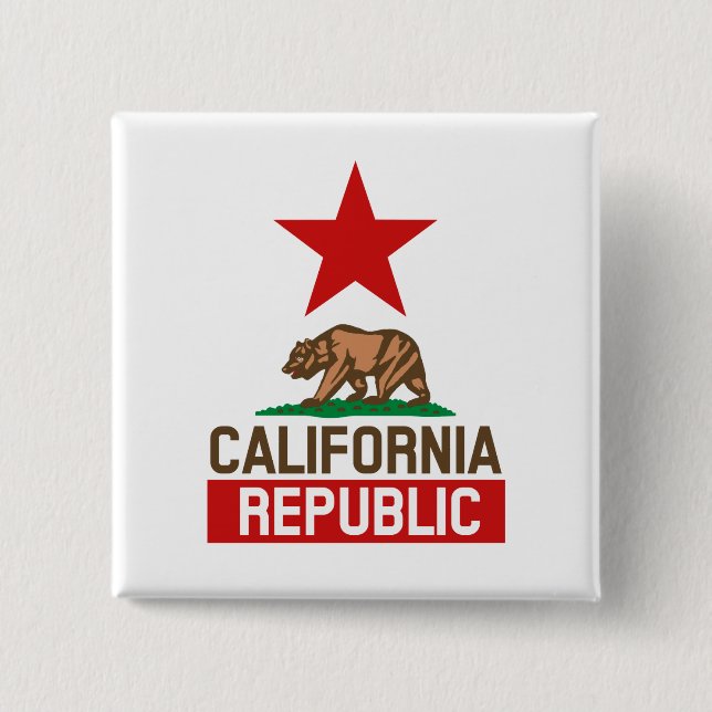 California Republic 15 Cm Square Badge (Front)