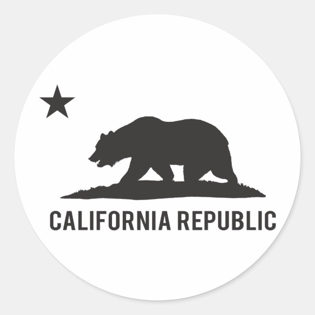 California Republic - Basic Classic Round Sticker (Front)