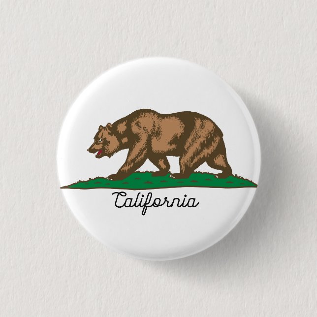 California Republic Bear 3 Cm Round Badge (Front)