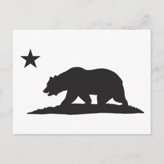 California Republic Bear - Black Postcard