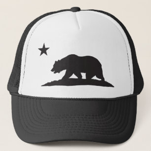 California Republic Bear - Black Trucker Hat