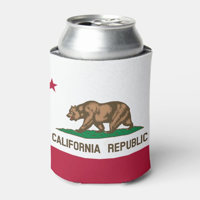 California Republic Bear Flag: Cali Golden State Can Cooler (Can Front)