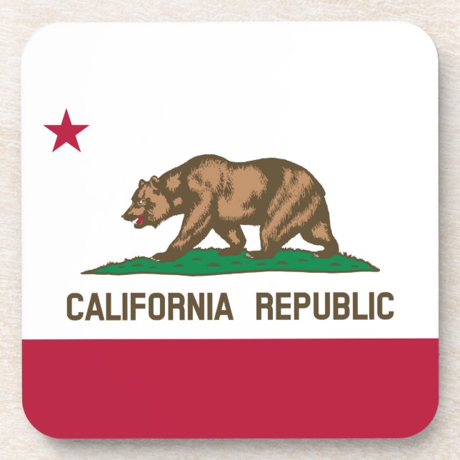 California Republic Bear Flag: Cali Golden State Coaster (Front)