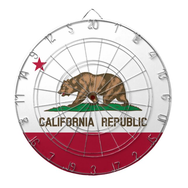 California Republic Bear Flag: Cali Golden State Dartboard (Front)