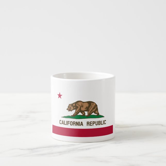 California Republic Bear Flag: Cali Golden State Espresso Cup (Front)