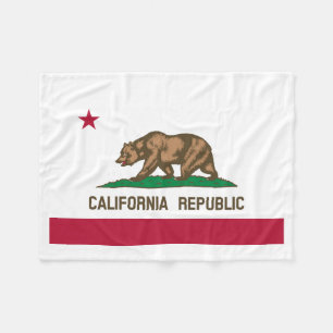 California Republic Bear Flag: Cali Golden State Fleece Blanket