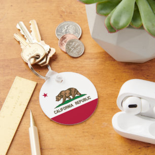 California Republic Bear Flag: Cali Golden State Key Ring