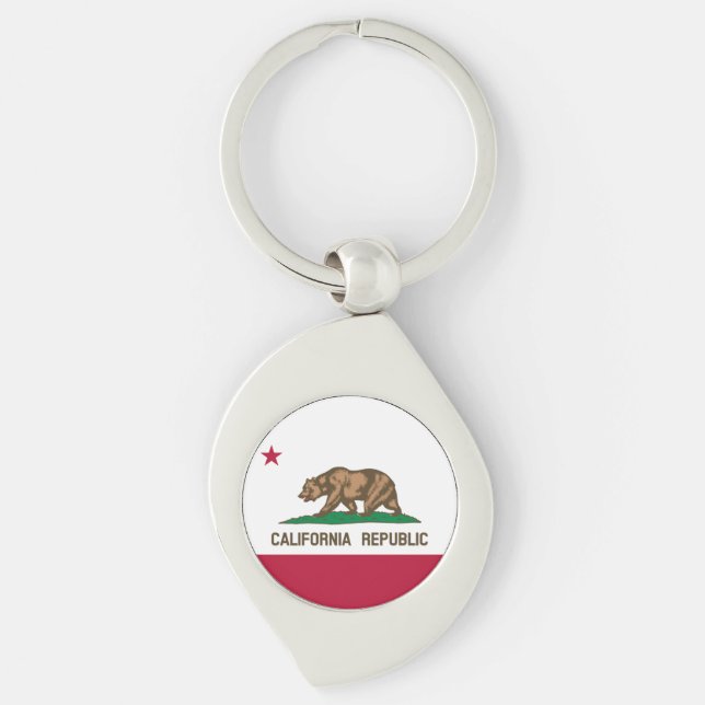 California Republic Bear Flag: Cali Golden State Key Ring (Front)