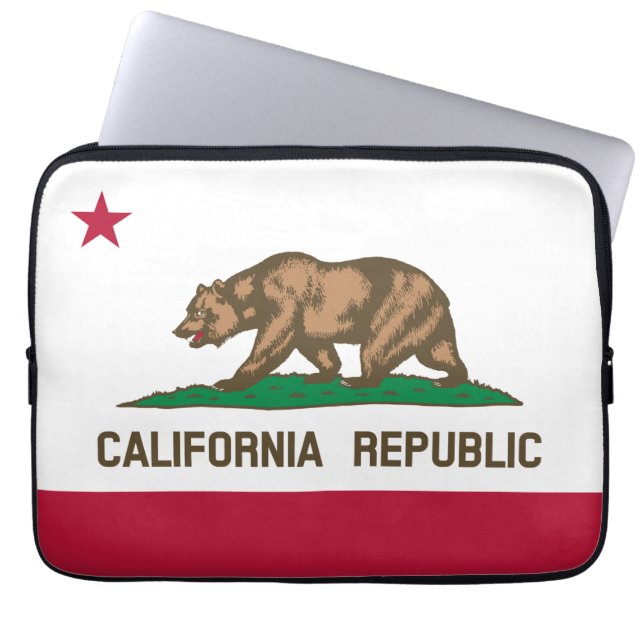 California Republic Bear Flag: Cali Golden State Laptop Sleeve (Front)