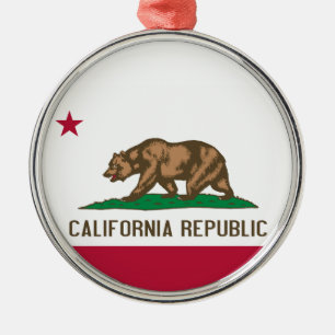 California Republic Bear Flag: Cali Golden State Metal Tree Decoration