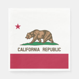 California Republic Bear Flag: Cali Golden State Napkin