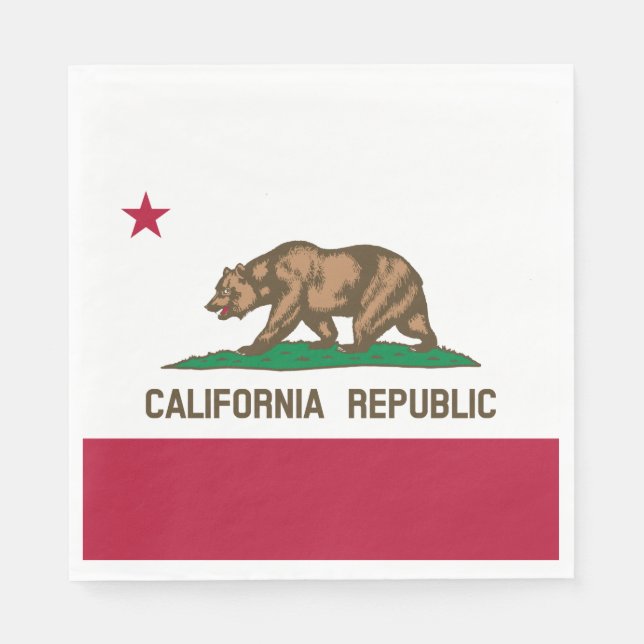 California Republic Bear Flag: Cali Golden State Napkin (Front)
