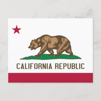 California Republic Bear Flag: Cali Golden State Postcard