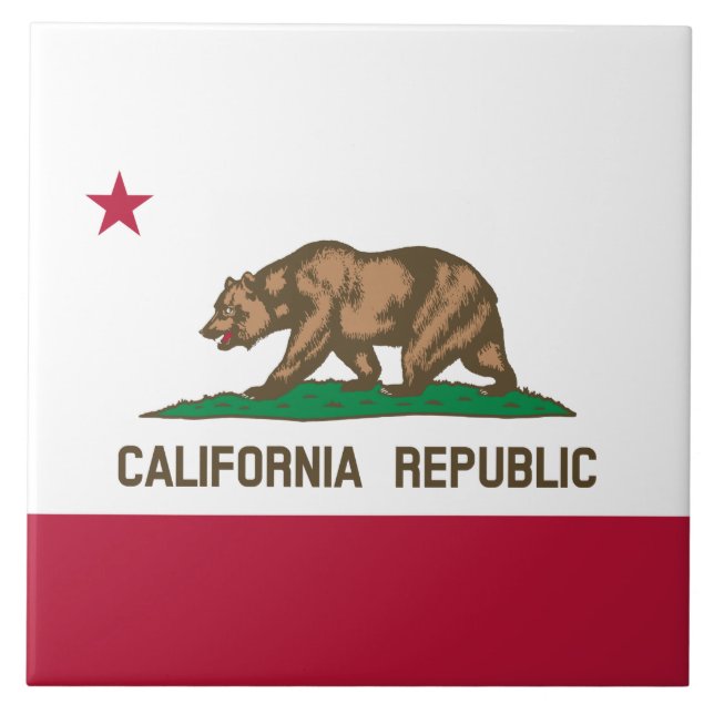 California Republic Bear Flag: Cali Golden State Tile (Front)