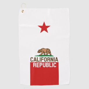 California Republic Bear in Pop Style on a Golf Towel