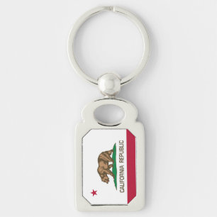 California Republic Bear Star Flag Keychain