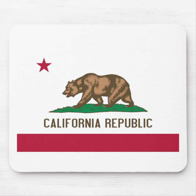 California Republic Bear State Flag Mouse Mat (Front)