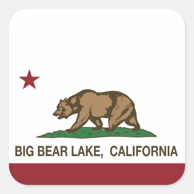 California Republic Big Bear Lake Square Sticker (Front)