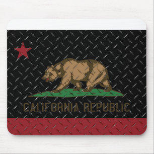 California Republic Black Diamond Plate Mouse Mat