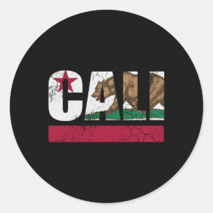California Republic Cali Flag Fade Classic Round Sticker