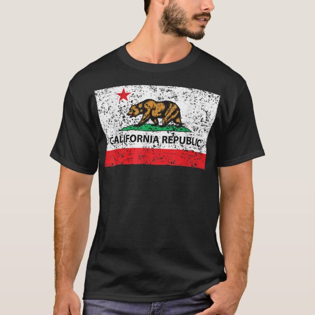 California Republic Cali Flag T-Shirt Socal Norcal (Front)