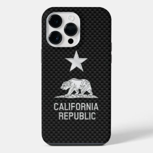 CALIFORNIA REPUBLIC Chrome on Carbon Fibre iPhone 14 Pro Max Case