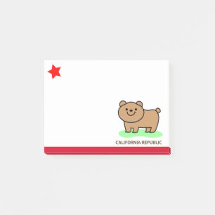 California republic _ cute bear post-it notes