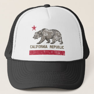 california republic distressed trucker hat