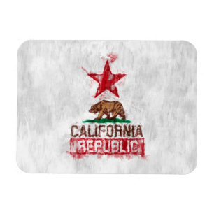 California Republic Flag Bear in Painterly Style Magnet