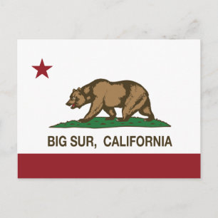 California Republic Flag Big Sur Postcard