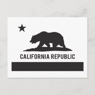 California Republic Flag - Black Postcard