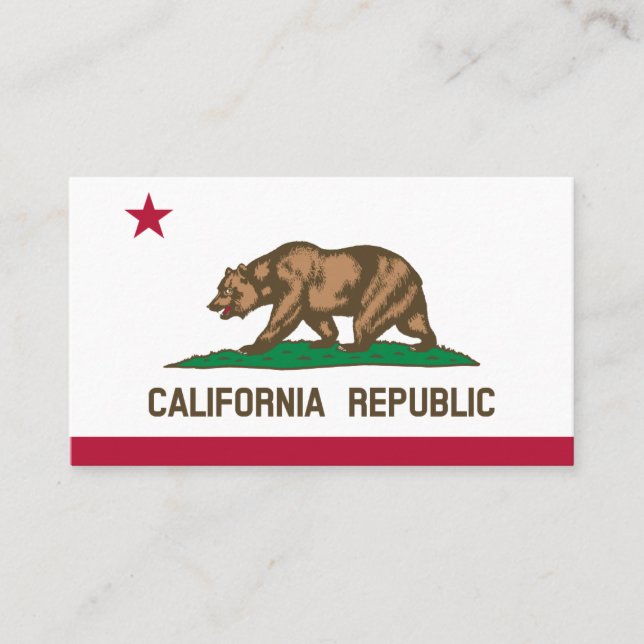 California Republic flag business card template (Front)