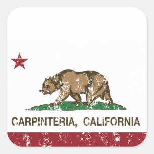 California Republic Flag Carpinteria Square Sticker