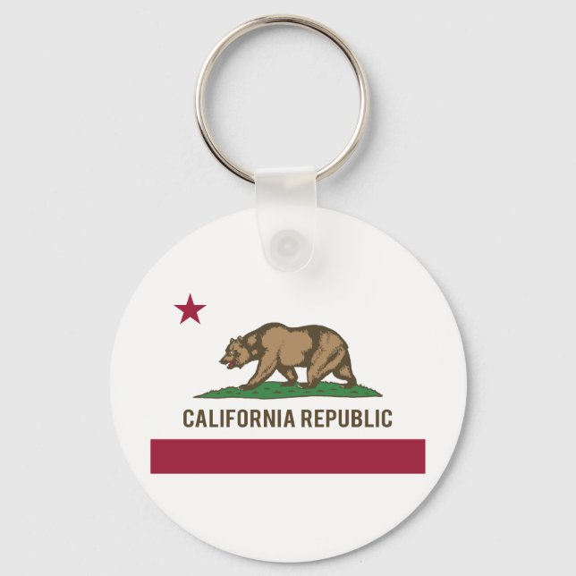 California Republic Flag - Colour Key Ring (Front)
