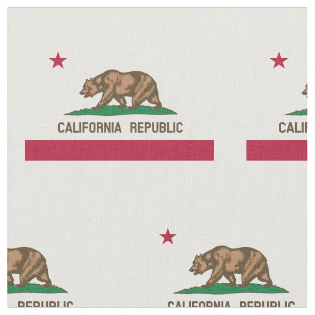 California Republic flag custom fabric DIY textile (Close Up)