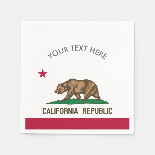 California Republic flag custom party napkins (Front)