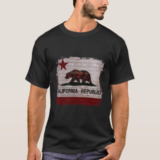 California Republic Flag Distressed Bear T-Shirt
