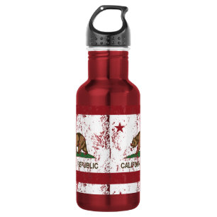 California Republic Flag Distressed Look 532 Ml Water Bottle