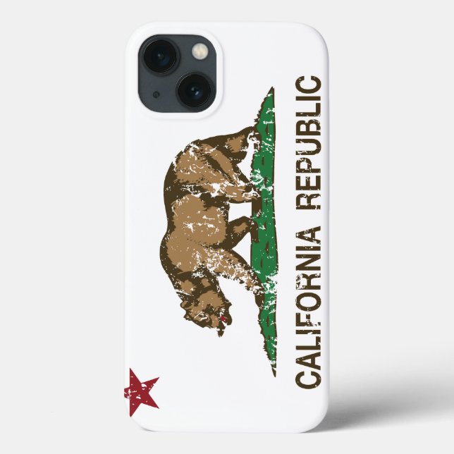 California Republic Flag Distressed Look Case-Mate iPhone Case (Back)