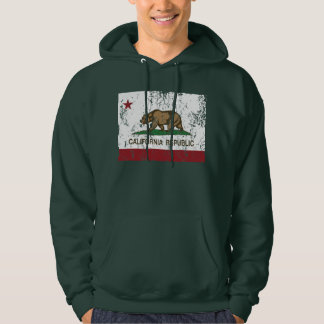 California Republic Flag Distressed Look Hoodie