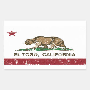 California Republic Flag El Toro Rectangular Sticker